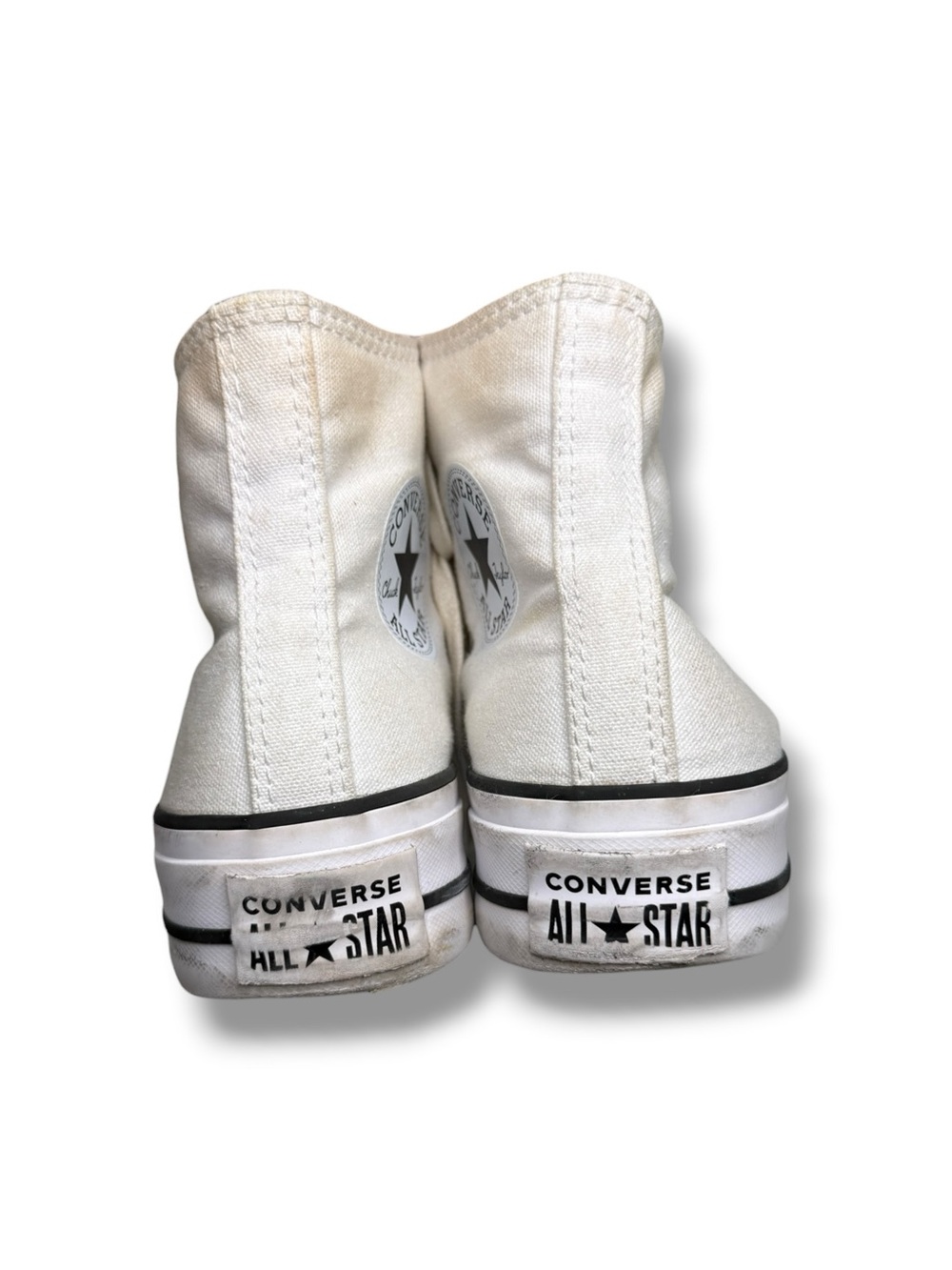 Converse Chuck Taylor All Star White Platform Sneakers Size 6.5 - Picture 3 of 7